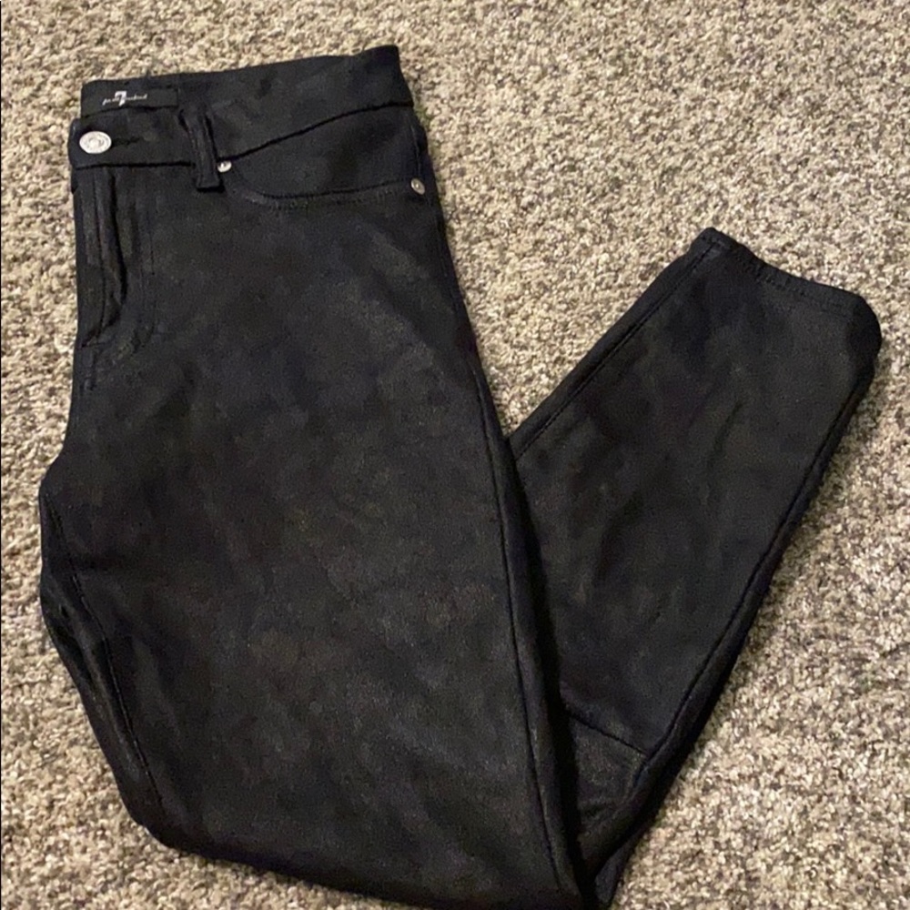 7 for mankind shiny black jeans